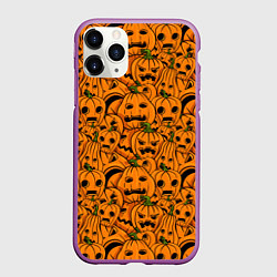 Чехол iPhone 11 Pro матовый Страшные тыквы
