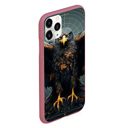 Чехол iPhone 11 Pro матовый Орёл с расправленными крыльями, цвет: 3D-малиновый — фото 2