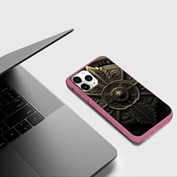 Чехол iPhone 11 Pro матовый Узор в скандинавском стиле, цвет: 3D-малиновый — фото 2