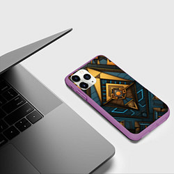 Чехол iPhone 11 Pro матовый Узор в египетском стиле, цвет: 3D-фиолетовый — фото 2