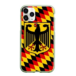 Чехол iPhone 11 Pro матовый Germany, цвет: 3D-салатовый