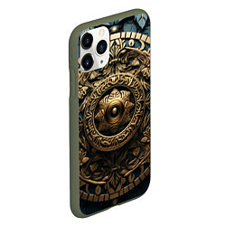 Чехол iPhone 11 Pro матовый Орнамент в кельтском стиле, цвет: 3D-темно-зеленый — фото 2