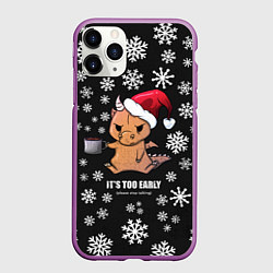 Чехол iPhone 11 Pro матовый Дракон с кофе
