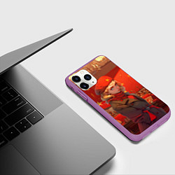 Чехол iPhone 11 Pro матовый Девушка и интерьер СССР, цвет: 3D-фиолетовый — фото 2