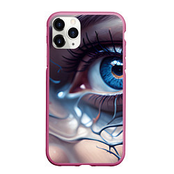 Чехол iPhone 11 Pro матовый Нейро око, цвет: 3D-малиновый
