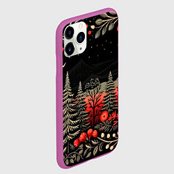 Чехол iPhone 11 Pro матовый Новогодняя темная ночь, цвет: 3D-фиолетовый — фото 2