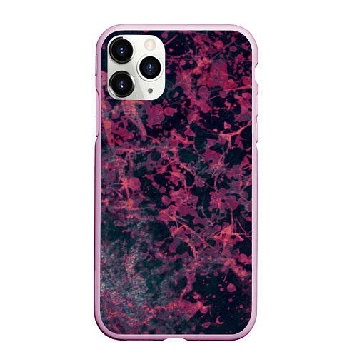 Чехол iPhone 11 Pro матовый Абстракция - аметистовый ирис / 3D-Розовый – фото 1