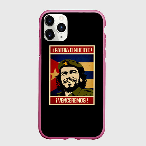 Чехол iPhone 11 Pro матовый Patria o muerte / 3D-Малиновый – фото 1