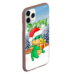 Чехол iPhone 11 Pro матовый Дракончик с подарком, цвет: 3D-коричневый — фото 2