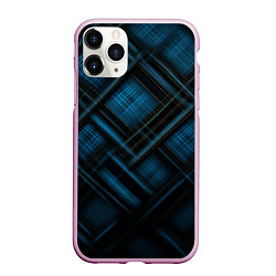 Чехол iPhone 11 Pro матовый Тёмно-синяя шотландская клетка