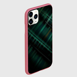 Чехол iPhone 11 Pro матовый Тёмно-зелёная шотландская клетка, цвет: 3D-малиновый — фото 2