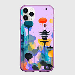 Чехол iPhone 11 Pro матовый Фантазийный японский паттерн