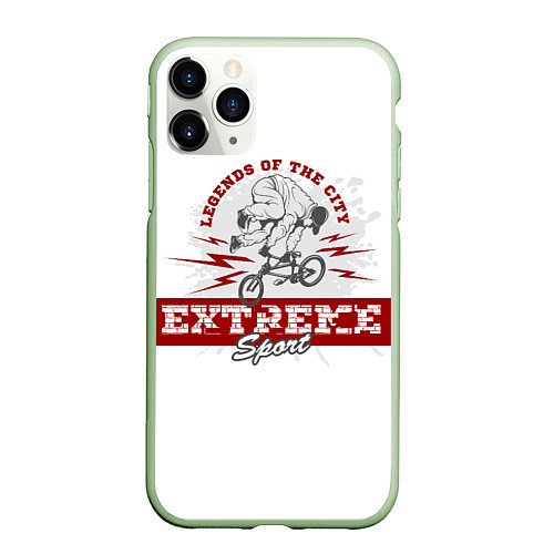 Чехол iPhone 11 Pro матовый Extreme sport / 3D-Салатовый – фото 1