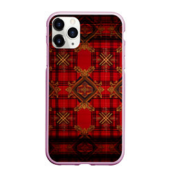 Чехол iPhone 11 Pro матовый Красная шотландская клетка royal stewart, цвет: 3D-розовый