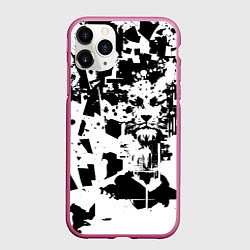 Чехол iPhone 11 Pro матовый Морда льва - абстракция, цвет: 3D-малиновый