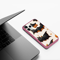Чехол iPhone 11 Pro матовый Сладкий хеллоуин, цвет: 3D-малиновый — фото 2