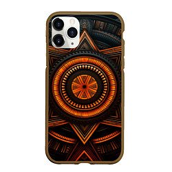 Чехол iPhone 11 Pro матовый Орнамент в африканском стиле на тёмном фоне