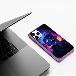 Чехол iPhone 11 Pro матовый Сатору Годжо в безумии - Магическая битва, цвет: 3D-фиолетовый — фото 2