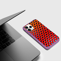 Чехол iPhone 11 Pro матовый Перфорированная металлическая текстура, цвет: 3D-фиолетовый — фото 2