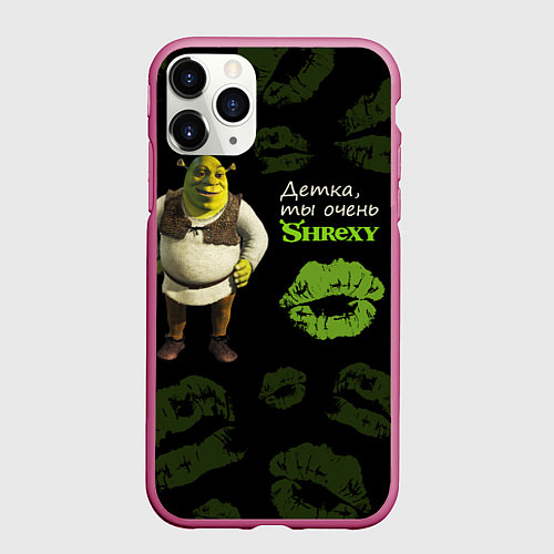 Чехол iPhone 11 Pro матовый Shrexy Shrek / 3D-Малиновый – фото 1