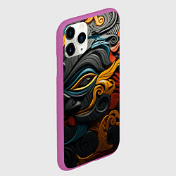 Чехол iPhone 11 Pro матовый Абстракция в этническом стиле, цвет: 3D-фиолетовый — фото 2