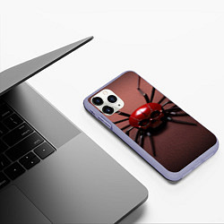 Чехол iPhone 11 Pro матовый Паучий череп, цвет: 3D-светло-сиреневый — фото 2