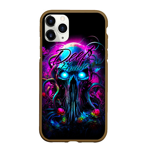 Чехол iPhone 11 Pro матовый Deep house neon / 3D-Коричневый – фото 1