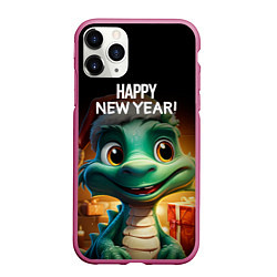 Чехол iPhone 11 Pro матовый Happy new year green drogon