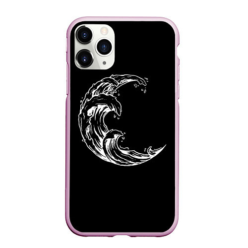 Чехол iPhone 11 Pro матовый Moon wave / 3D-Розовый – фото 1