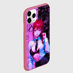 Чехол iPhone 11 Pro матовый Неоновая Макима, цвет: 3D-малиновый — фото 2