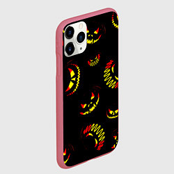 Чехол iPhone 11 Pro матовый Злобные тыквы, цвет: 3D-малиновый — фото 2