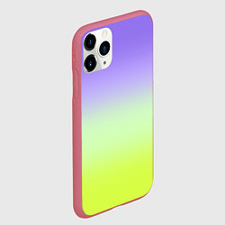 Чехол iPhone 11 Pro матовый Фиолетовый мятный и желто-зеленый градиент, цвет: 3D-малиновый — фото 2