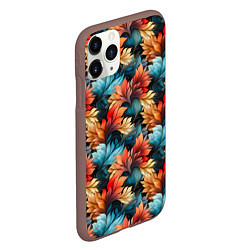 Чехол iPhone 11 Pro матовый Нарисованная трава паттерн, цвет: 3D-коричневый — фото 2