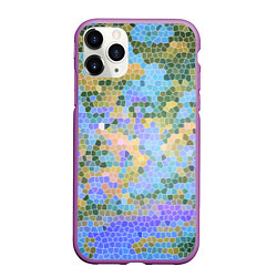 Чехол iPhone 11 Pro матовый Разноцветный витраж, цвет: 3D-фиолетовый