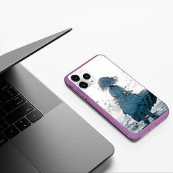 Чехол iPhone 11 Pro матовый Безликая дева, цвет: 3D-фиолетовый — фото 2