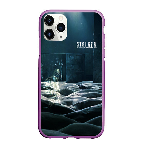 Чехол iPhone 11 Pro матовый STALKER Одиночка призрак / 3D-Фиолетовый – фото 1