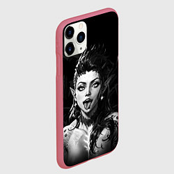 Чехол iPhone 11 Pro матовый Карлах ахегао - Baldurs gate 3, цвет: 3D-малиновый — фото 2