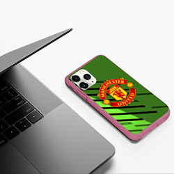 Чехол iPhone 11 Pro матовый ФК Манчестер Юнайтед спорт, цвет: 3D-малиновый — фото 2