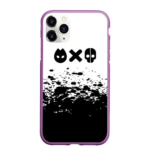 Чехол iPhone 11 Pro матовый Любовь смерь и роботы / 3D-Фиолетовый – фото 1