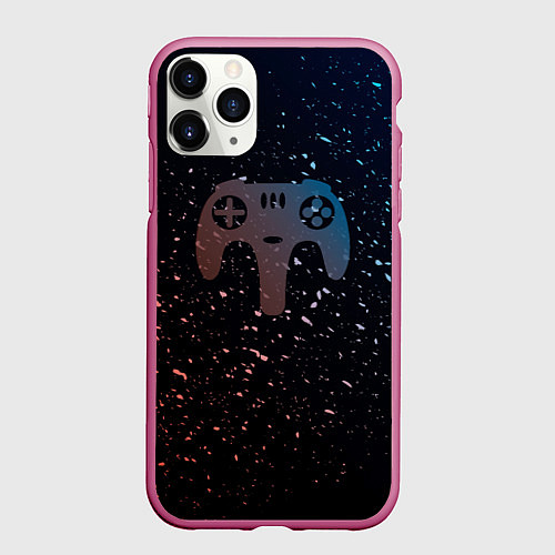 Чехол iPhone 11 Pro матовый Млечный геймпад / 3D-Малиновый – фото 1