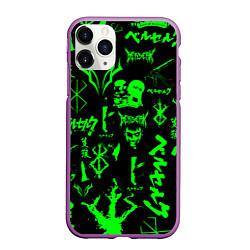 Чехол iPhone 11 Pro матовый Berserk neon green