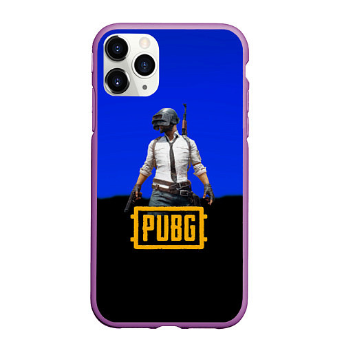 Чехол iPhone 11 Pro матовый Pubg modern game 2023 / 3D-Фиолетовый – фото 1