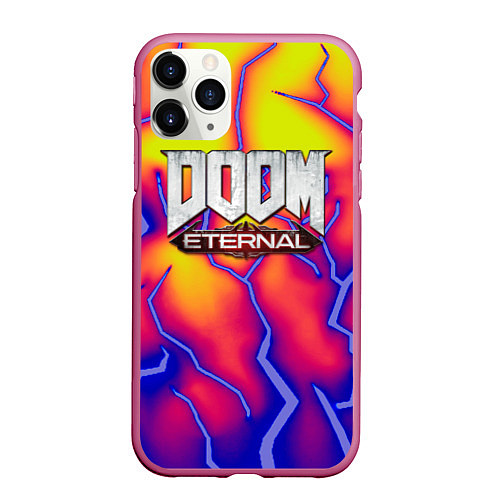 Чехол iPhone 11 Pro матовый Doom eternal srotm shadow / 3D-Малиновый – фото 1