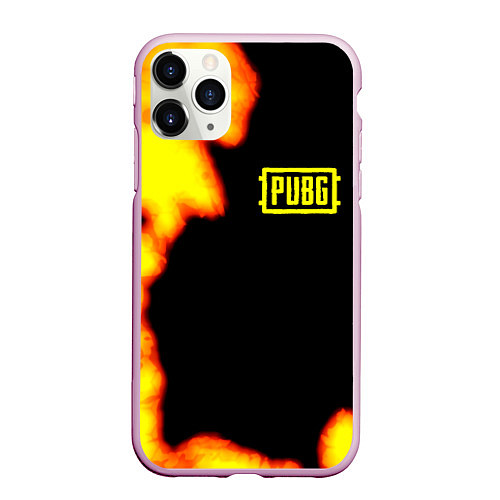 Чехол iPhone 11 Pro матовый PlayerUnknowns Battlegrounds fire / 3D-Розовый – фото 1