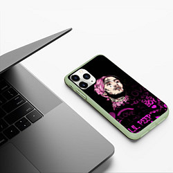 Чехол iPhone 11 Pro матовый Lil peep neon rap 2017, цвет: 3D-салатовый — фото 2