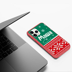 Чехол iPhone 11 Pro матовый Маша новогодний, цвет: 3D-красный — фото 2