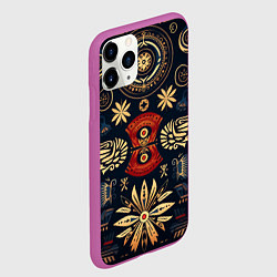 Чехол iPhone 11 Pro матовый Узор в славянском стиле, цвет: 3D-фиолетовый — фото 2