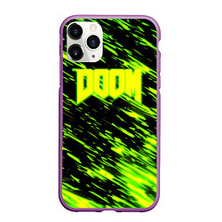 Чехол iPhone 11 Pro матовый Doom огенное лого кислотное, цвет: 3D-фиолетовый