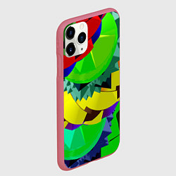 Чехол iPhone 11 Pro матовый Пластиковый хаос, цвет: 3D-малиновый — фото 2