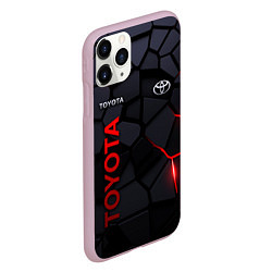 Чехол iPhone 11 Pro матовый Toyota - плиты с эффектом свечения, цвет: 3D-розовый — фото 2